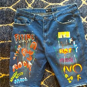 Stylish Graphic Denim Shorts